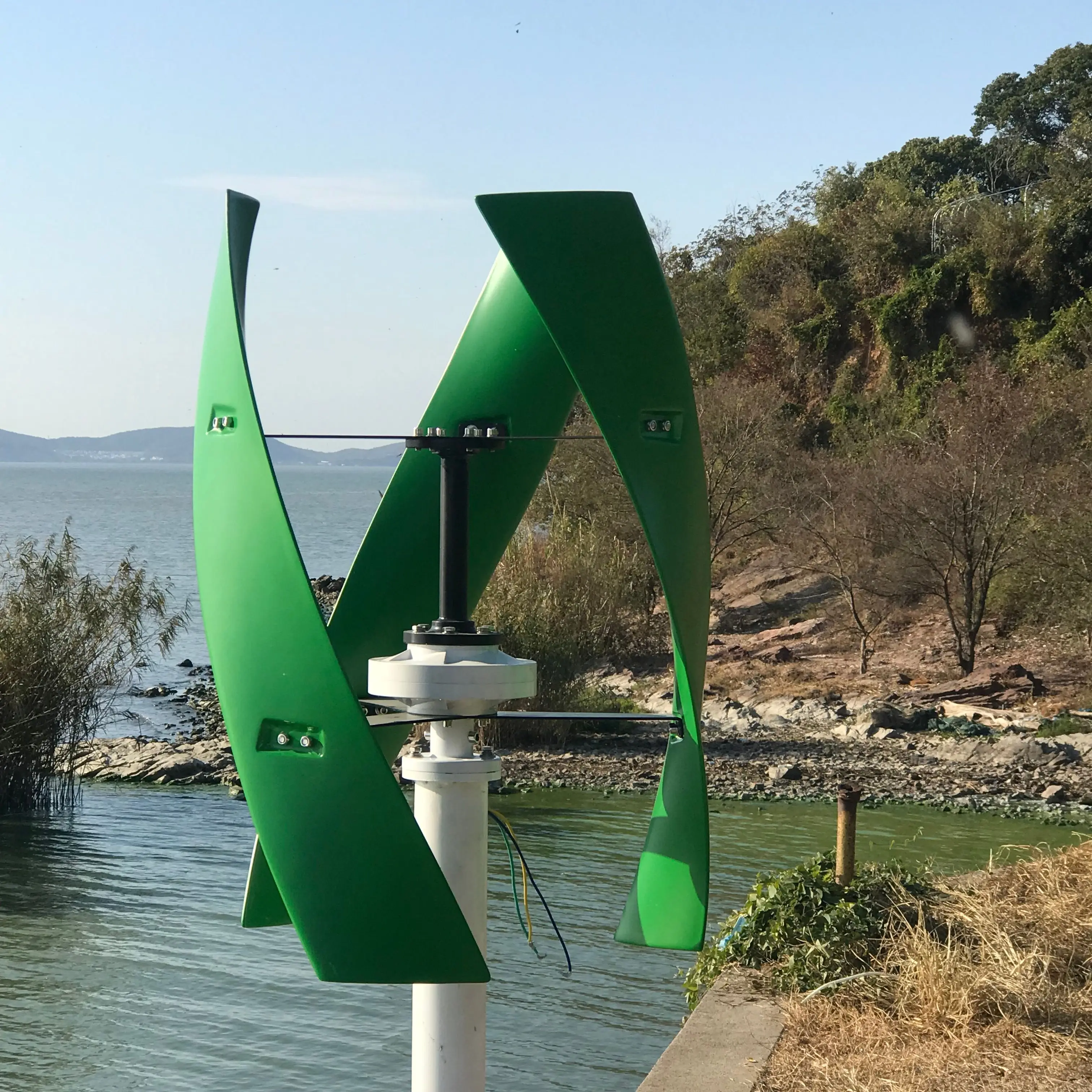

Real Watt 1KW 3 Blades Free Energy Vertical Axis Wind Turbine Generator 24V 48V Homeuse Windmill Low RPM