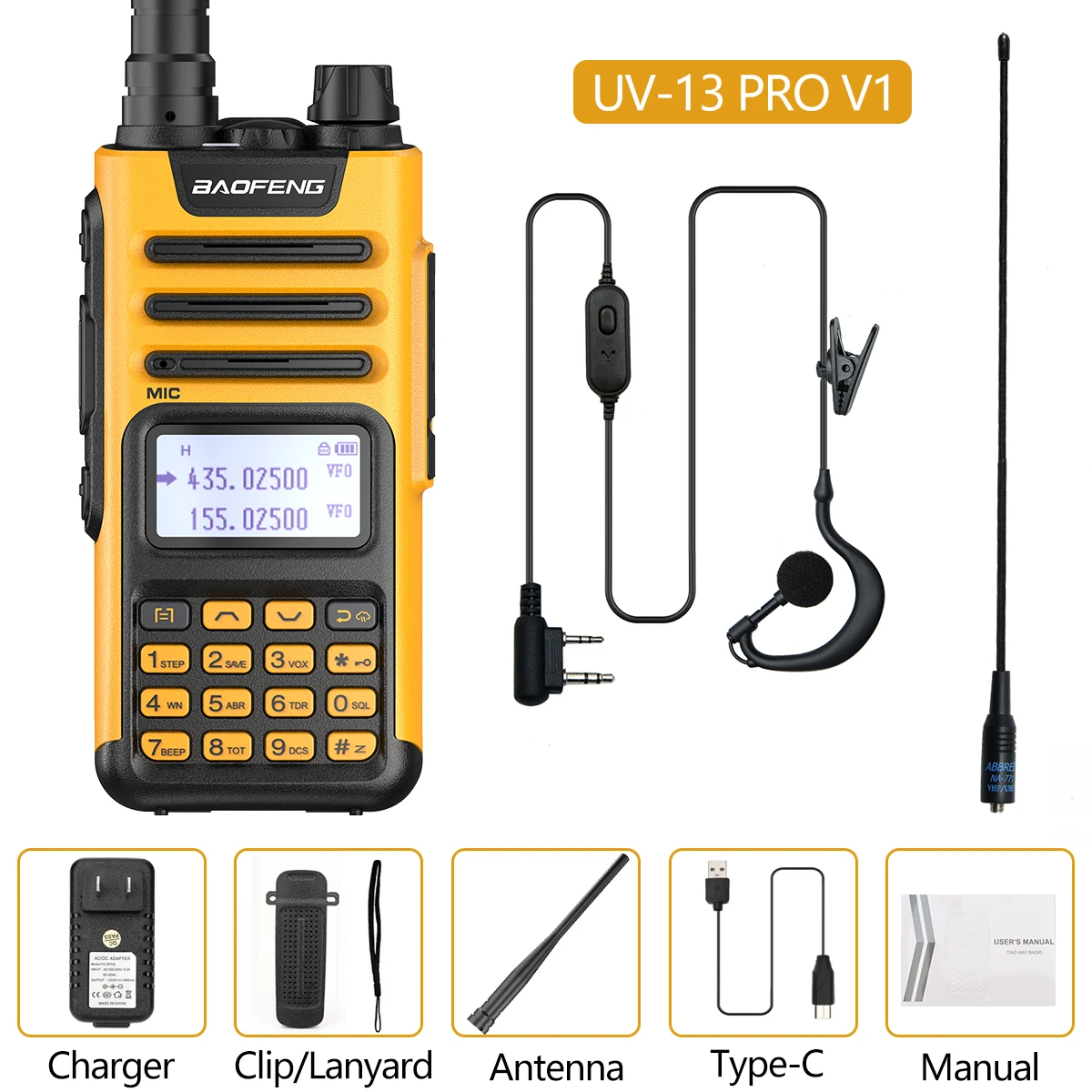 2022 Baofeng UV-13 PRO Walkie Talkie 10W 8800mAh Type-C USB Dual Band Transceiver Ham Radio UV-10R 13PRO Amateur CB Radio UV-5R walkie talkie 10 km Walkie Talkie