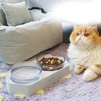 

Non-slip Dog Bowls Cats Feeders Cat Feeding Bowl With Raised Stand For Cats Double Bowl Cats Food Bowls Water Bowls Pet Supplies