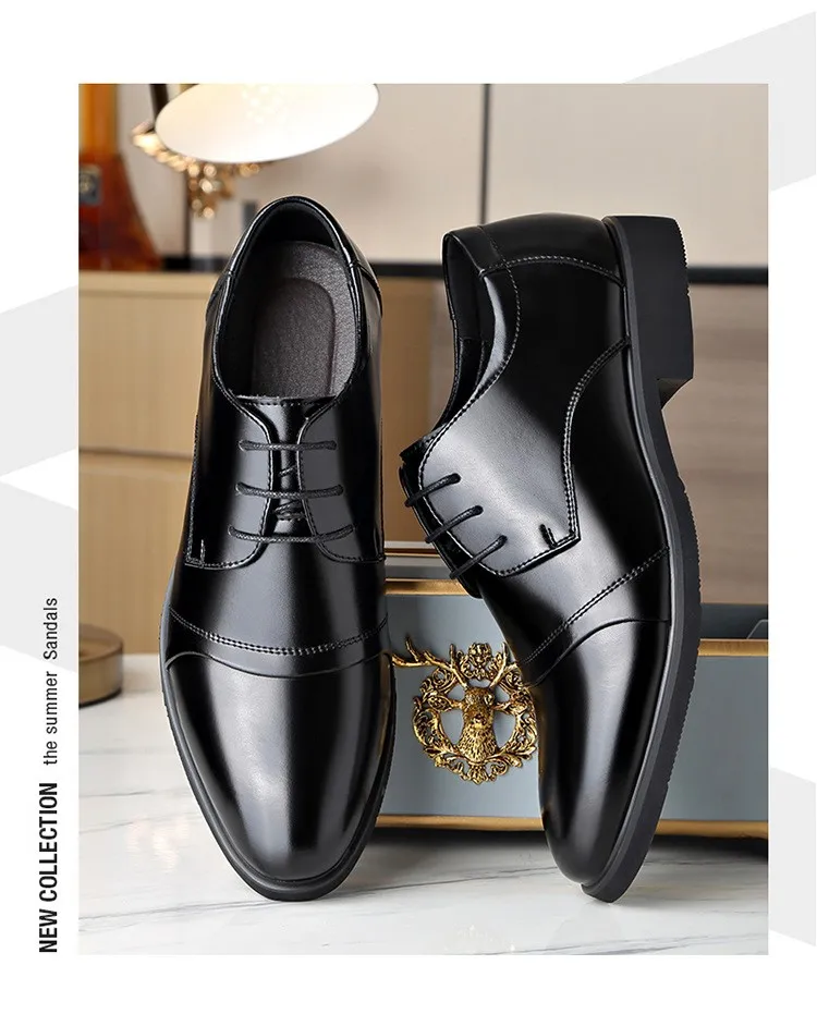New Black Fashion Men Business Leather Shoes