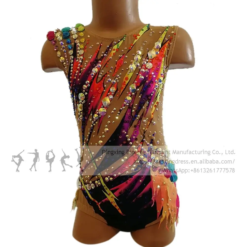

Figure Skating Dress Girls Tassels Rhythmic Leotards New Design Kids Ice Skating Dress Leotard Artistic College Costume