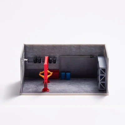 1:64 Scale Garage Car Model Parking Garage Repair Scene Workshop Lift Elevator for Vehicle Simulation Accessories Background 5