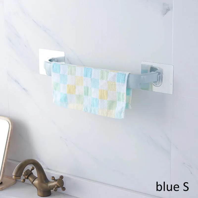1 шт. Портативный перфоратор для пластика, настенный держатель для полотенец, держатель для полотенец, аксессуары для ванной комнаты - Цвет: blue S