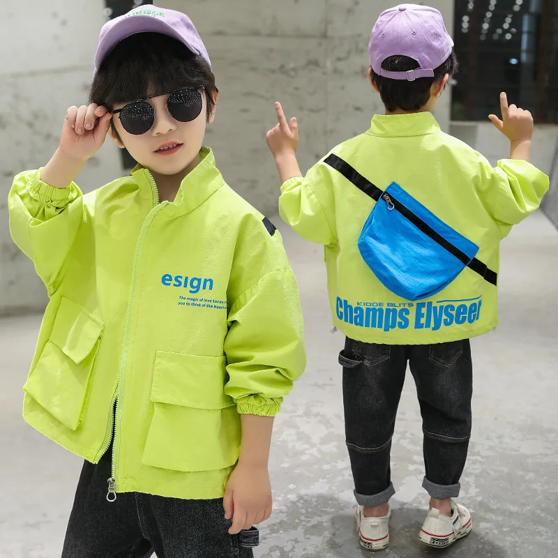 

BOY'S Spring And Autumn Coat 2020 New Style Handsome Jacket Trench Coat Middle And Large Children Boy Raincoat Jacket Tops