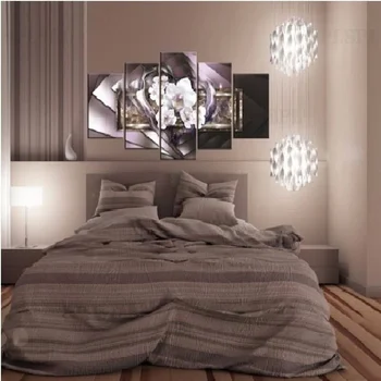 

HD 5PCS/Set Love Orchid Flower Art Print Frameless Canvas Painting Wall Picture Home Decoration,Choose Color And Size,No Frame