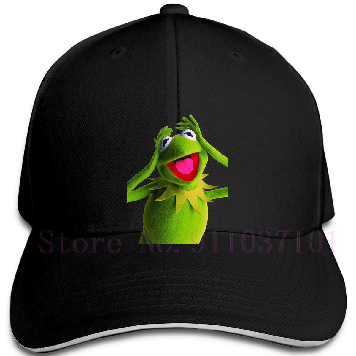 THE MUPPETS KERMIT FROG круто выглядит унисекс белая Регулируемая Кепка с принтом s