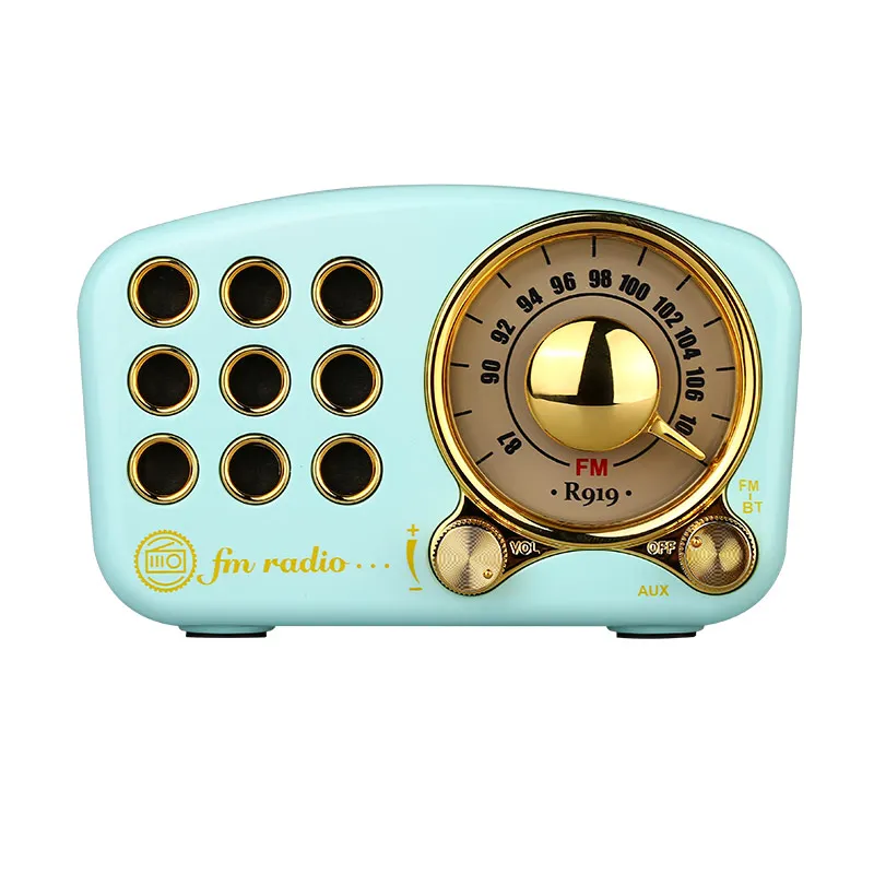 Vintage Radio Retro Bluetooth Speaker, Strong Bass Enhancement, Loud Volume, Bluetooth 4.2 Wireless Connection, Tf Card and Mp3