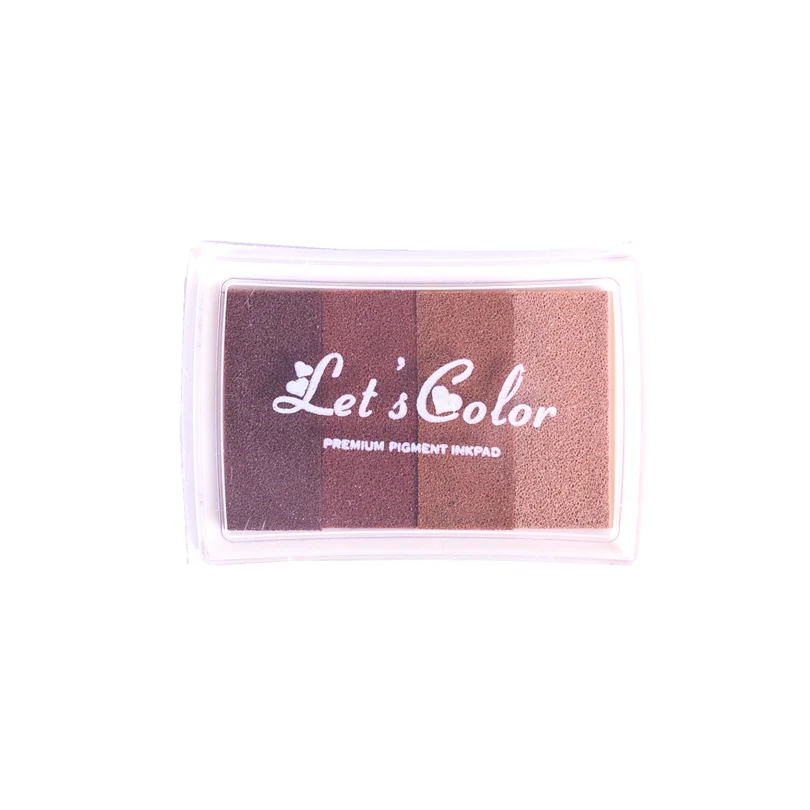 DIY Creative Big Ink pad tool 6 Colors set Gradients Rubber Roller Self-Inking Stamps for Scrapbooking/Card making Decorations - Color: Brown