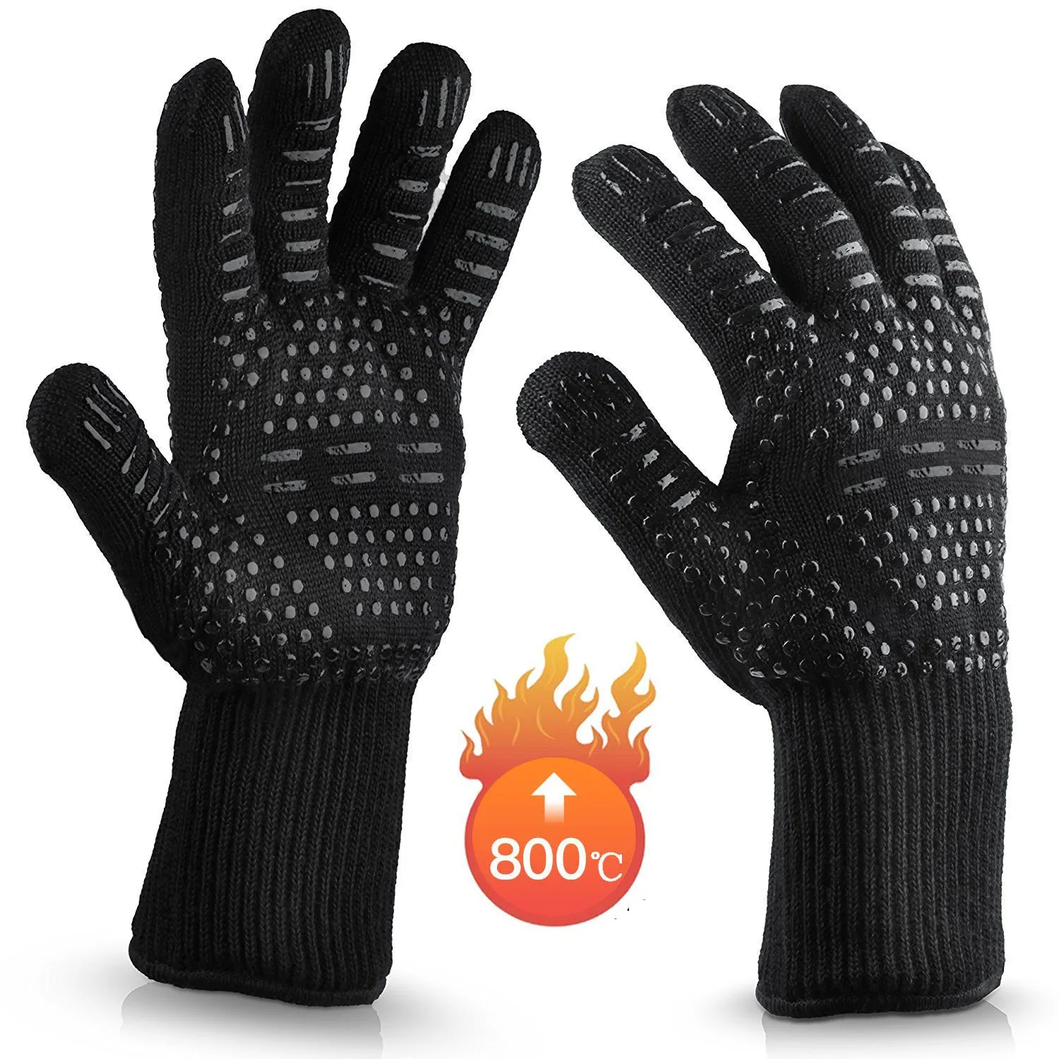Термостойкие перчатки для барбекю, огнестойкие противоскользящие противопожарные перчатки для микроволновой печи, 800