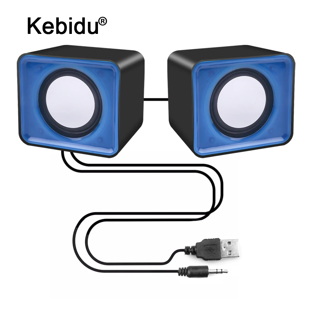 Kebidu-minialtavoces portátiles USB 2,0, estéreo de música para ordenador de escritorio, PC, portátil, altavoz de fiesta para cine en casa