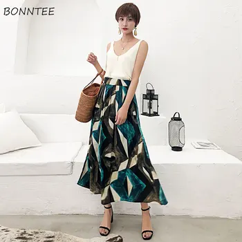 

Skirts Women Summer Chiffon Printed Ladies Clothing Leisure Womens Trendy Comfortable Breathable Vacation Skirt Chic 2020 Simple