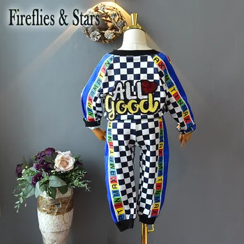 

Spring Fall girls 2 pcs set baby jacket + pants kids tracksuit children brand activewear outwear check letter sequin 3 to 14 yrs