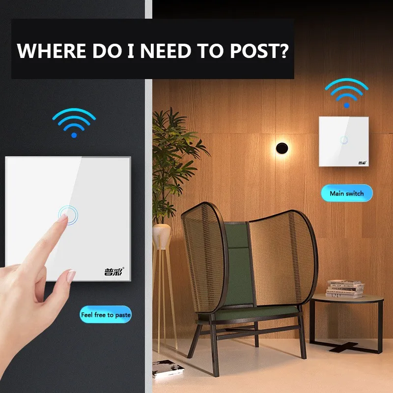 ZUCZUG Wireless Touch Smart Switch 250V 10A Remotely Control Home  Wall Switch 86 Type 1 2 3 Gang LED Light Switch Touch Switch