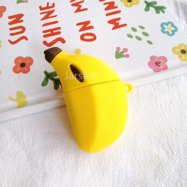 Creativity Cartoon funny cute silicone Case For Airpods 2 1 cover For Air pods 1 2 Case Wireless charging soft Cover Box banana