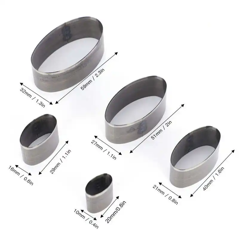 5Pcs Leather Punch Die Set Cutter Hollow Oval Cutting Mold Craft Hand-Made DIY Tool Craft Leather Tool Hollow Punching Cutter