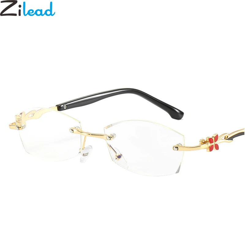 Zilead, дамские, анти-синий светильник, очки для чтения, бескаркасные, цветок, Пресбиопия, очки, очки для дальнозоркости, очки унисекс+ 1,0 до+ 4,0