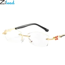 Zilead, дамские, анти-синий светильник, очки для чтения, бескаркасные, цветок, Пресбиопия, очки, очки для дальнозоркости, очки унисекс+ 1,0 до+ 4,0