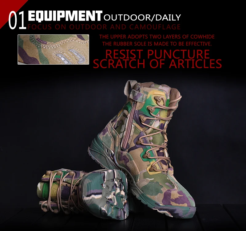 Мужские камуфляжные военные ботинки; спецназ; тактические ботинки; Уличная обувь для пустыни; нескользящая Военная обувь; водонепроницаемые мужские ботинки для походов и охоты