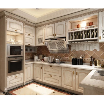 

Oak luxury kitchen cabinet modular hanging cupboard cabinets