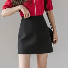 Plus Size Fashion Chiffon Summer Skirt Women Solid Korean Style High Waist Skirt Pink Black Navy Sexy Package Hip Mini Skirts
