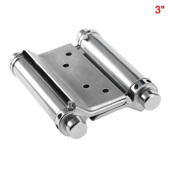 

2 Pcs Stainless Steel Double Action Spring Door Hinge Durable for Cafe Bar Saloon WWO66