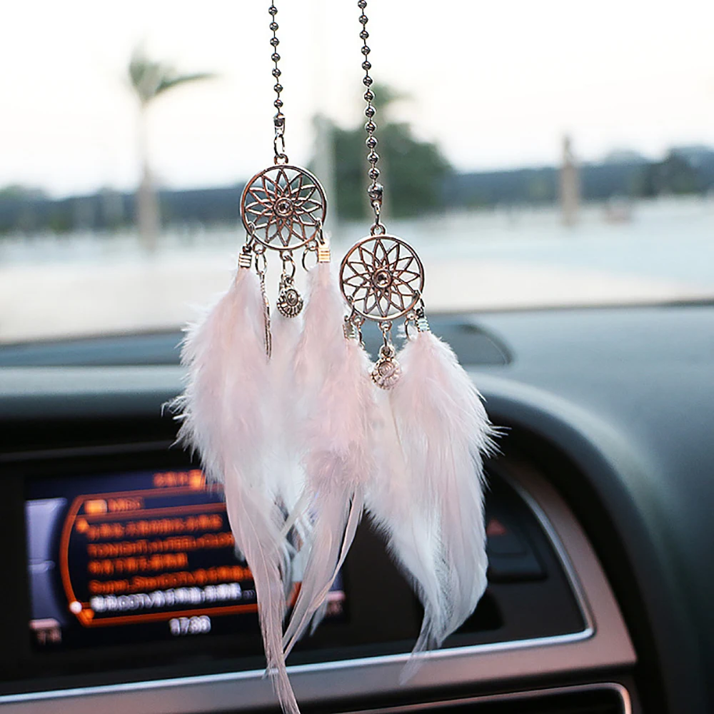 Mini Dream Catcher Auto Anhänger Windspiele Feder Dekoration