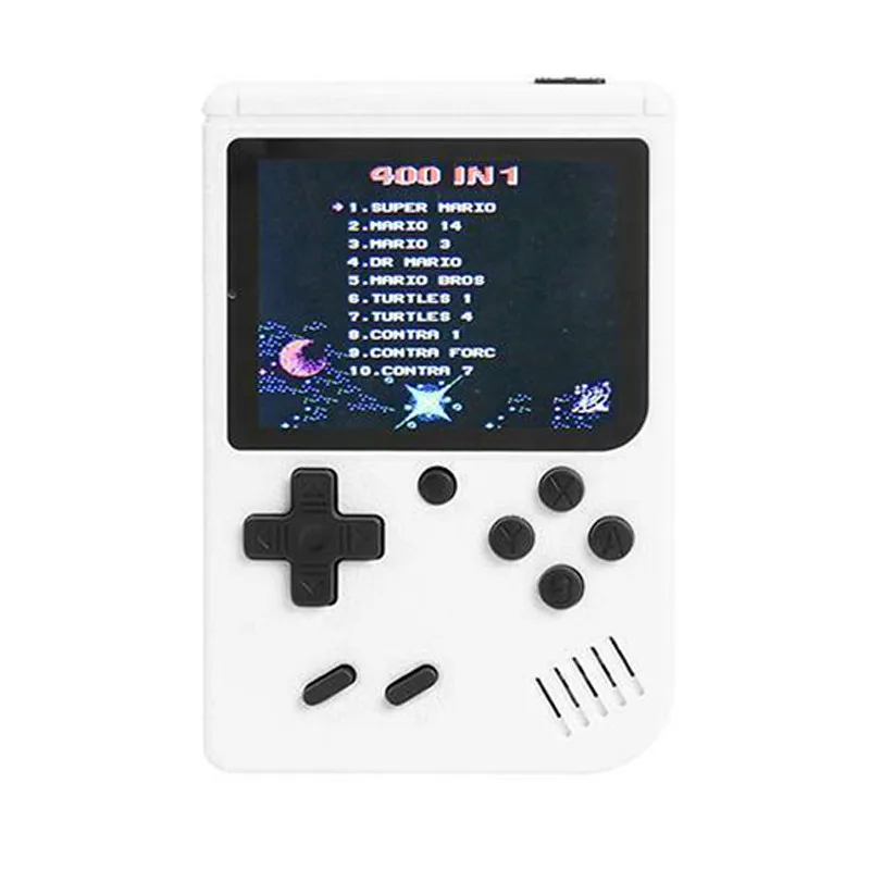 Мини-портативная ретро-видео консоль, портативная игра Advance Players Boy 8 Bit, Встроенные игры Gameboy 400 для детей, подарок - Color: white