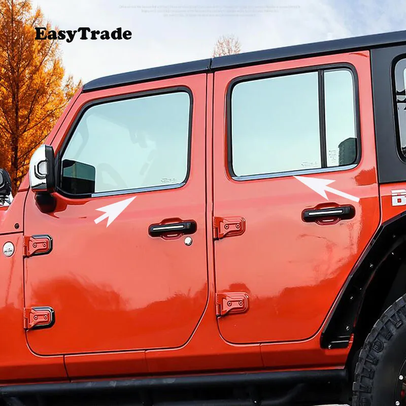

For Jeep Wrangler JL accessories 2018 stainless steel Car window trims pillar trim Door Body Side Protector Trim Strip Anti-rub