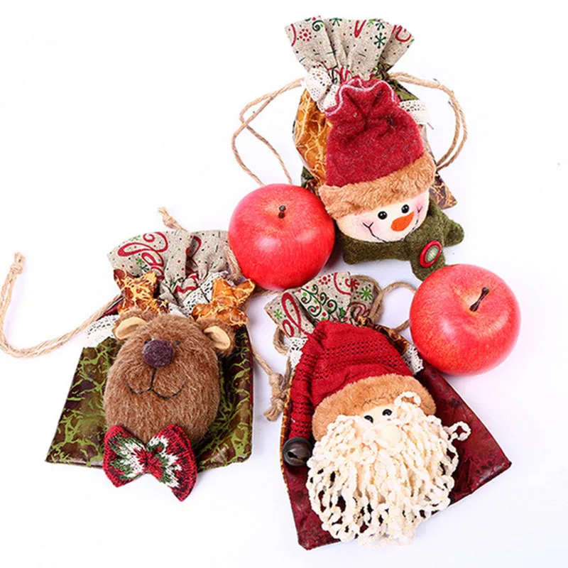 Рождественский подарок сумки применяются посылка мешок Рождественский подарок декор рождественская ёлка конфетная Подарочная сумка для друга фестиваль вечерние украшения
