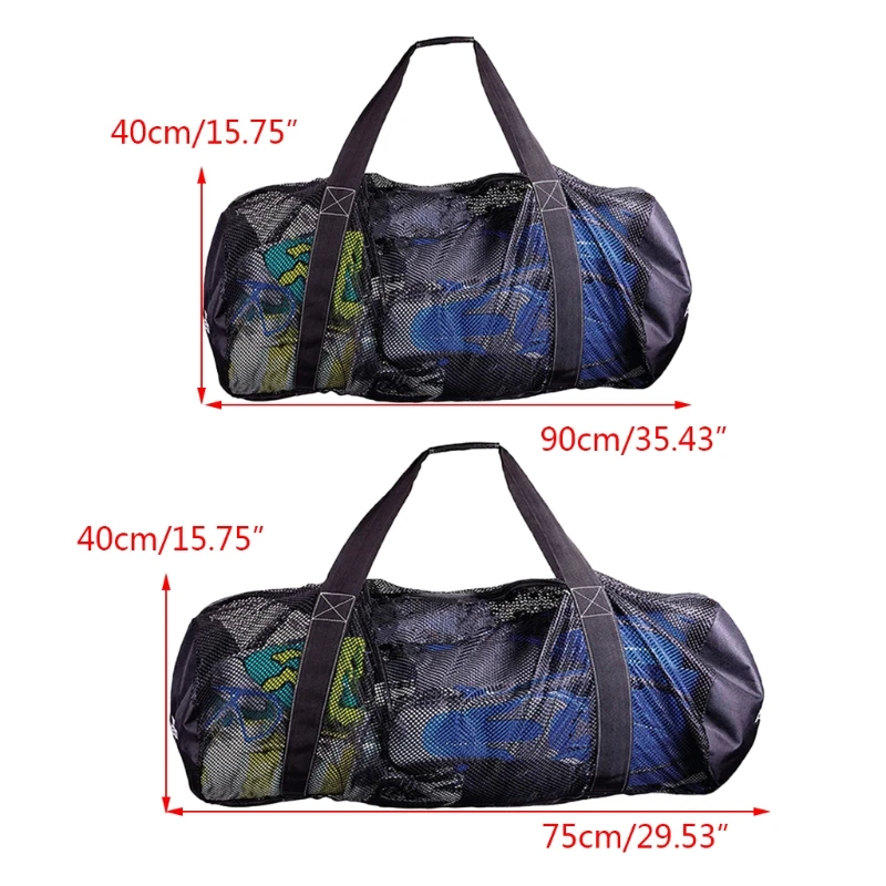 Storage Bag Travel Bags Foldable Mesh Dive Bag Durable Strong Load Bearing Wide Firm Handle Safer Swimming Storage Bag for Travelling Outdoor