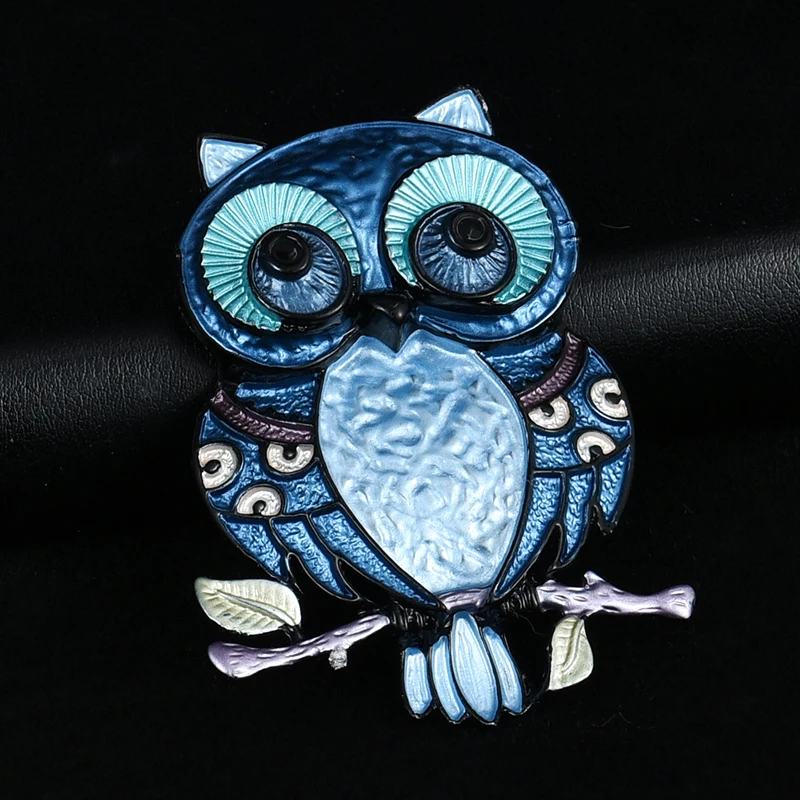 D&Rui Decorative Garment Jewelry Animal Owl Brooch 4 Colors Available Enamel Pins for Women Coat Accessories Kids Gift Brooches