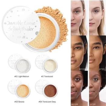 

4 Colors Makeup Loose Powder Face Whitening Skin Finish Transparent Mineral Makeup Cosmetic Foundation Setting Powder Cosmetics