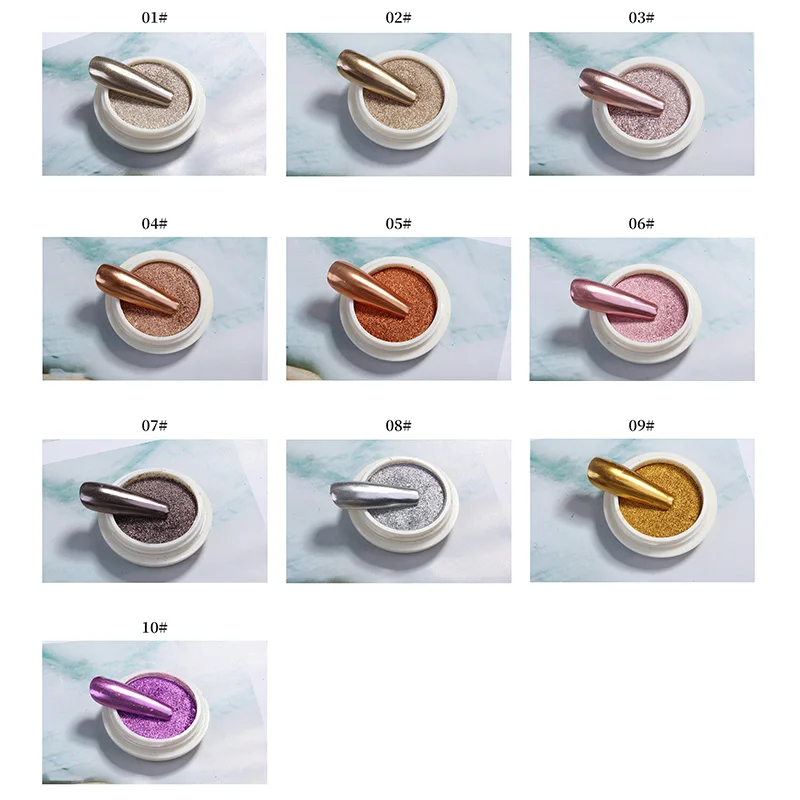 Nail Decoration Metal Nail Mirror Glitter Powder Rub Gel Polish Dust Shiny Gold Silver Fine Chrome Flakes Pigment DIY Accessories
