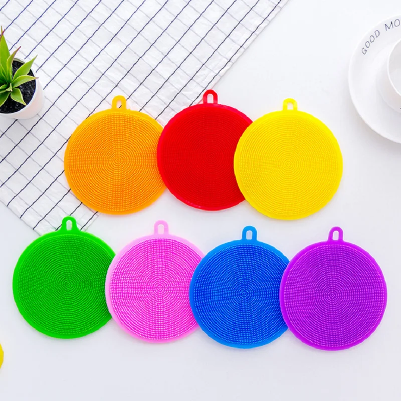 

Silicone Dish Washing Brush Kitchen Multifunction Silicone Scouring Pad Pot Pan Wash Brushes Kitchen Cleaner Washing Tool