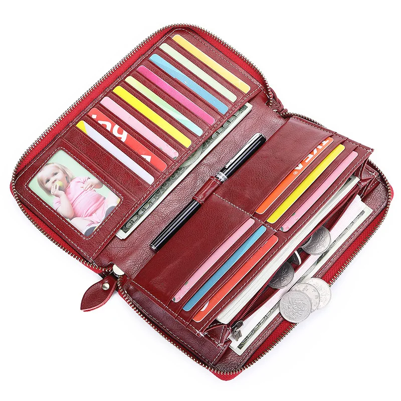 

Luxury Handbags Women Bags Designer Genuine Leather Women Wallet Long Clutch Bags Female Rfid Card Holder Coin Purse Carteira