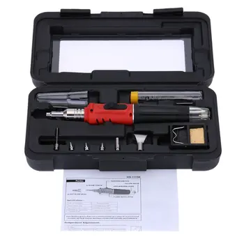 

Hs-1115k Soldering Iron Professional 10 In 1 Soldering Iron Set Butane Gas Soldering Iron Set 26ml Welding Equipment