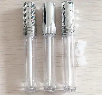 

7ML transparent lip gloss tube with silver cap for lip gloss /lashes grow liquid empty cosmetic container