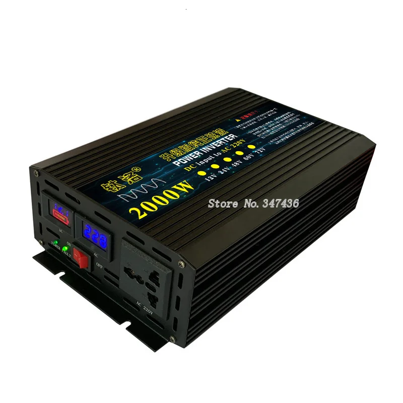 

Pure sine wave inverter car home use photovoltaic booster high power 12V 24V 48V 60V turn 220V smart dual digital display