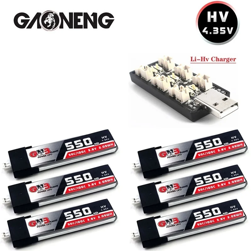 Аккумулятор и зарядное устройство MAX 100C GNB 1S HV 3 8 в 550 мАч 50C 4 35 Lipo для РУ FPV гоночного