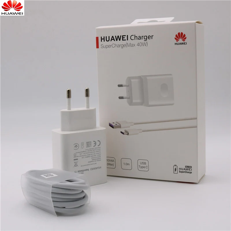 Зарядное устройство huawei 40 Вт,, 10V4A, супер зарядное устройство, США, зарядный адаптер, 5A, USB type-c кабель для nova 5 5t 5 pro mate 30 pro p20 p30 pro