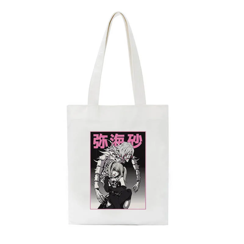 Death Note Canvas Bag Japanese Anime Printed Shopping Bag Fun Casual Cartoon Gothic Female Bag Large Capacity women Shoulder Bag 