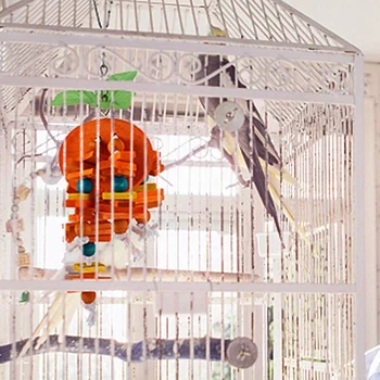 

SZS Hot 2 Pack Natural Wood Block Parrot Chew Toys-Shaped Hanging Cage Chewing Foraging Toy for Eclectus Budgies Parakeet Cockat