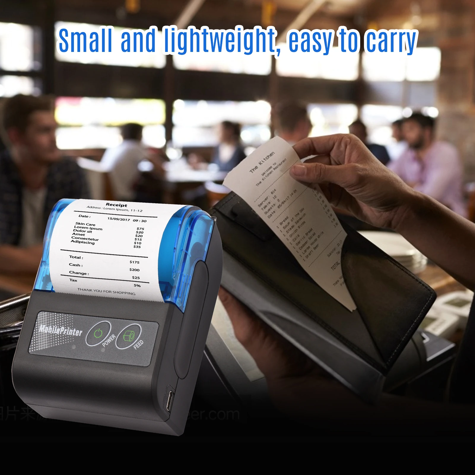 best small photo printer Mini Portable Thermal Printer 58mm 2inch Wireless Bluetooth-Compatible Printer Receipt Maker Mini Invoice Bill Printer 2022 New best small photo printer