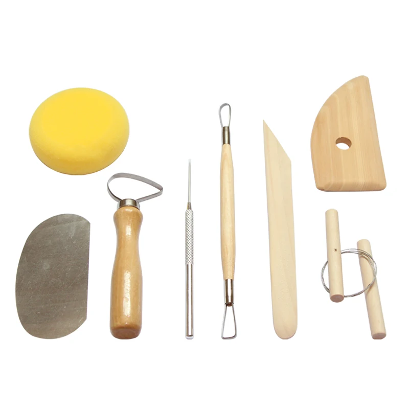 Set of 8 pieces of wooden pottery tools Pottery tools Sludge tools Soft clay tools Sets Oil trowels