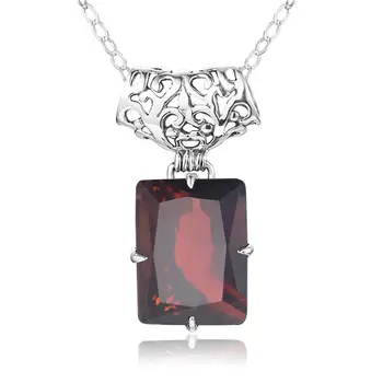 

925 Silver Pendant Silver Necklace for Women Created Crimson Garnet Pendant Original Handmade Jewelry 2020 Fashion Without Chain