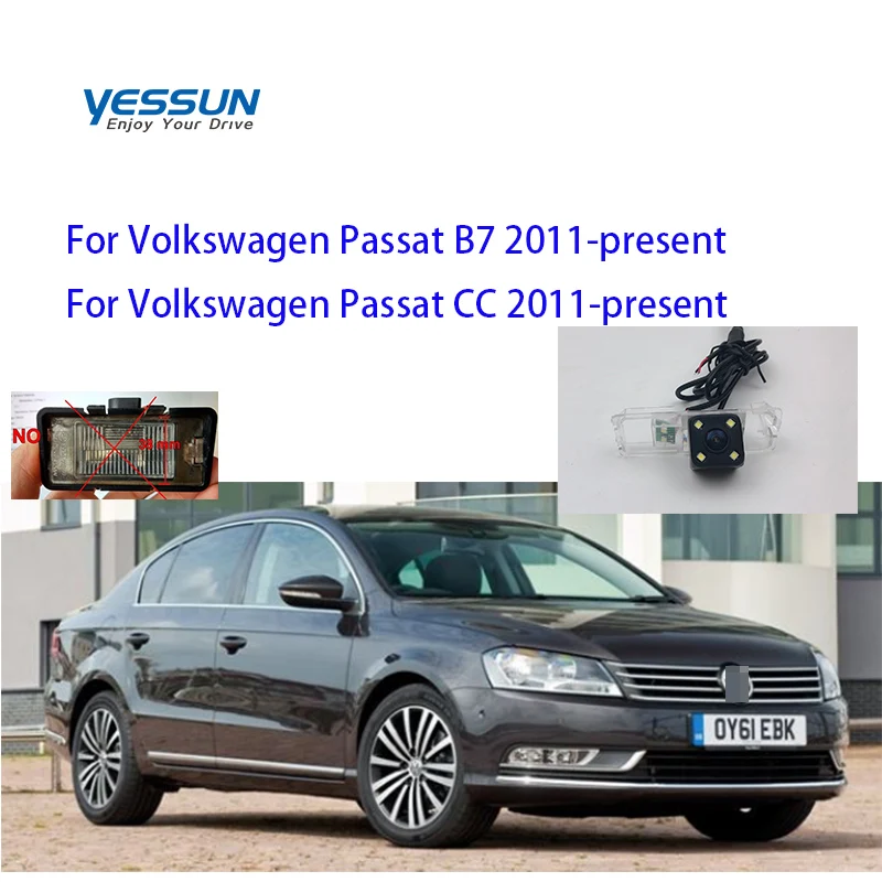 Yessun камера заднего вида CCD для Volkswagen Passat B7 2011-Н. В. Парковка заднего хода 4 светодиодный камера Автомобильный номерной знак