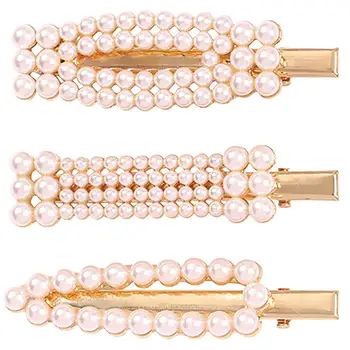 

3 Pcs Bobby Pins Pretty Pearl Alloy Pearl Hair Barette for Ladies Women