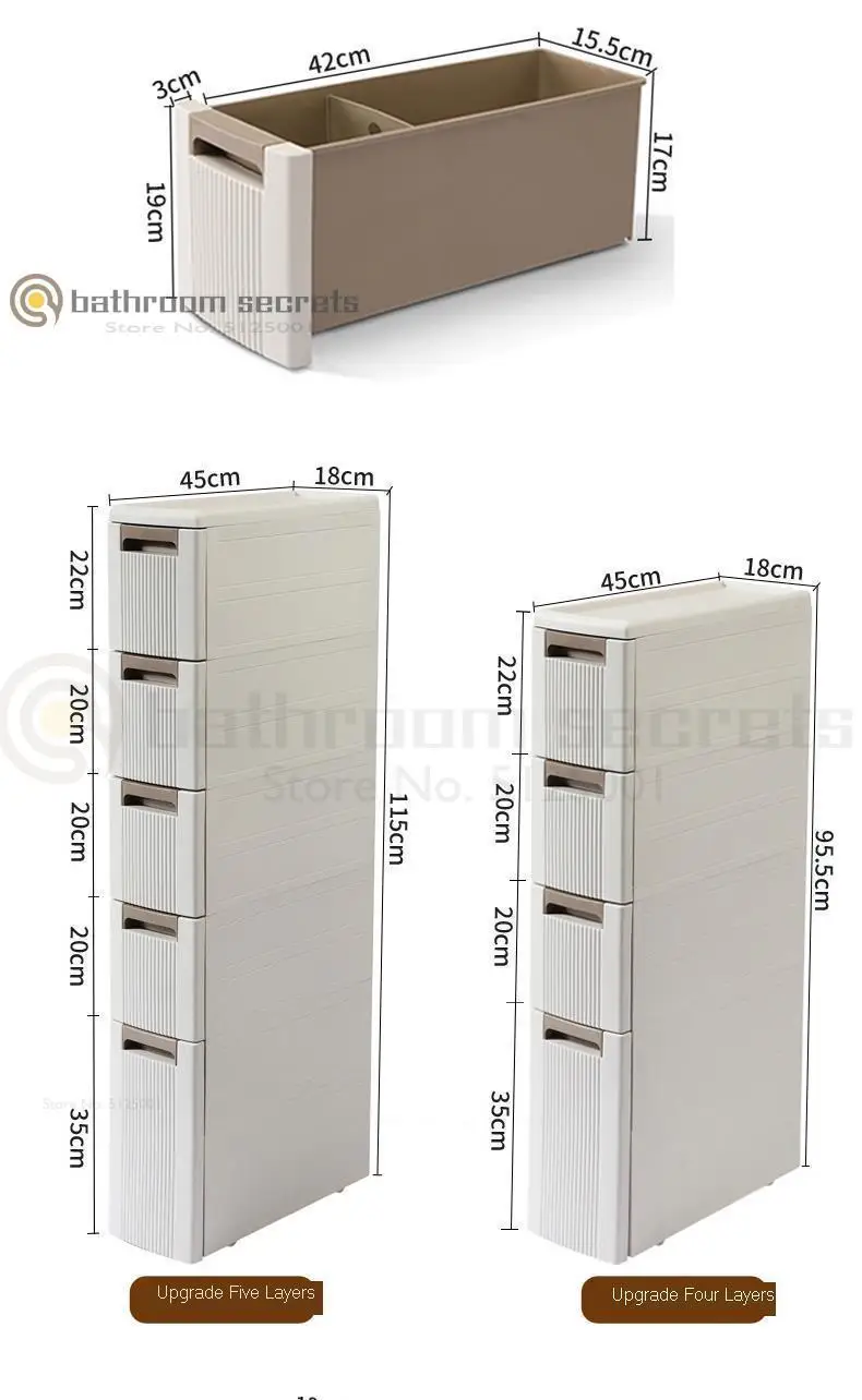 Bathroom Rack Floor Toilet Storage Cabinet Drawer Kitchen Crevice Storage Toilet Corner Cabinet Side Cabinet Narrow Bathroom