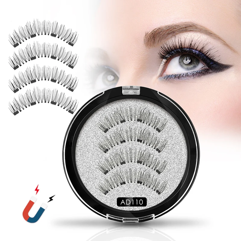 

VICILEY Magnetic Eyelashes With 4 Magnets Handmade 3D/6D Magnetic Lashes Natural False Eyelash Makeup Dropshipping