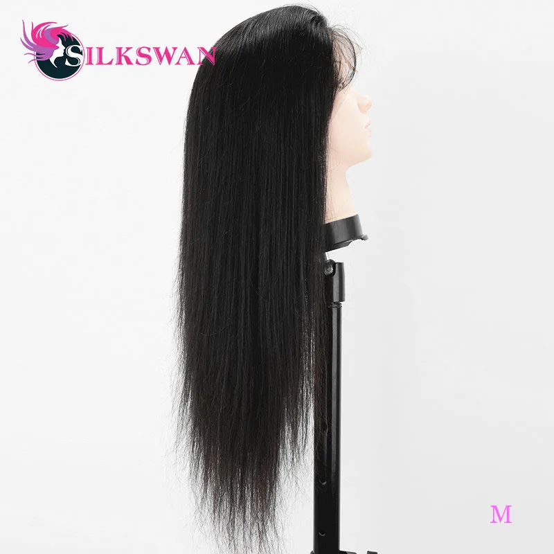 Silkswan Brazilian Straight 13x4 Lace Front Human Hair Wigs Remy Hair 10-24 Inch 150 Density Wigs With Pre plucked Hairline